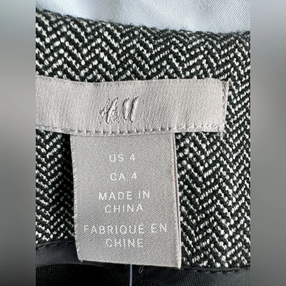 NWT H&M Pencil Skirt Women 4 Black Gray Knee Length Office Career Academia - Picture 11 of 13